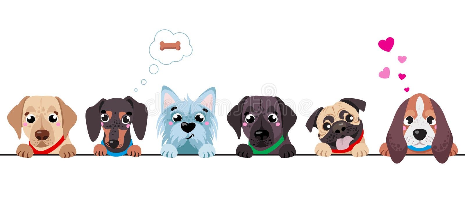 Insieme sveglio del confine dei cani Migliori amici divertenti del cane Giorno felice di amicizia Insieme sveglio del confine dei cani Migliori amici divertenti del cane Giorno felice di amicizia