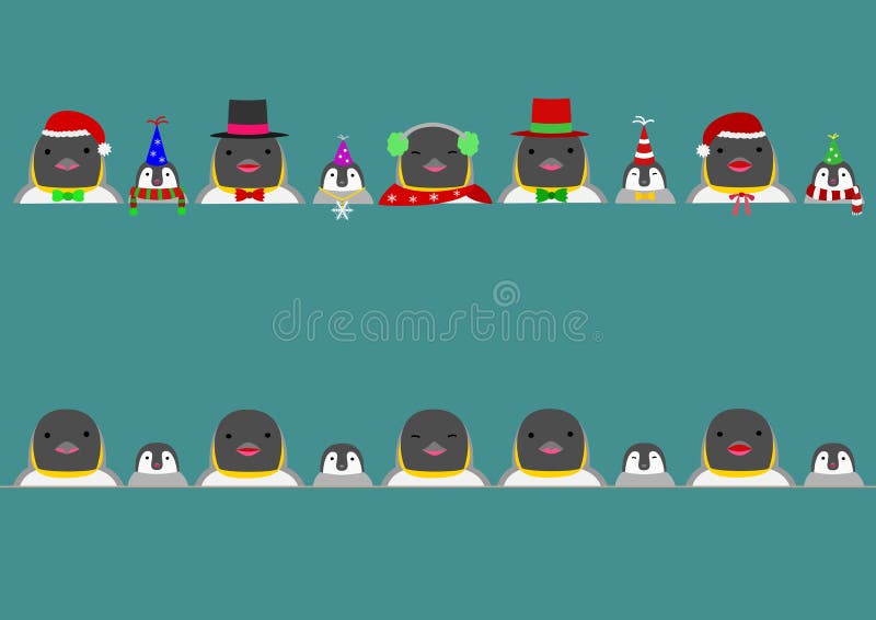Insieme sveglio del confine dei pinguini royalty illustrazione gratis Insieme sveglio del confine dei pinguini royalty illustrazione gratis