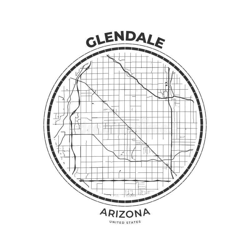 Insigne de carte de T-shirt de Glendale, Arizona illustration de vecteur Insigne de carte de T-shirt de Glendale, Arizona illustration de vecteur