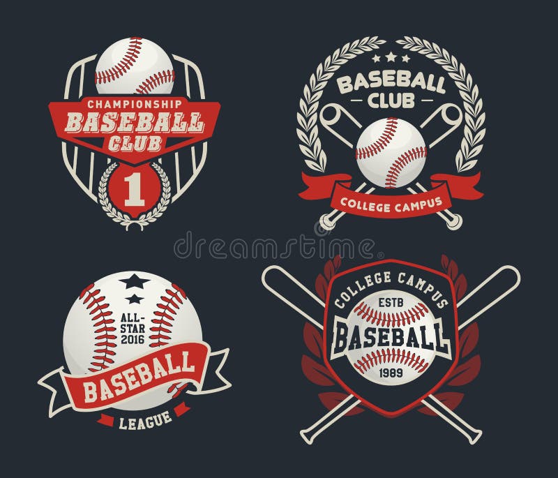 Insignes De Baseball Et Labels, Sport Logo Design Illustration de