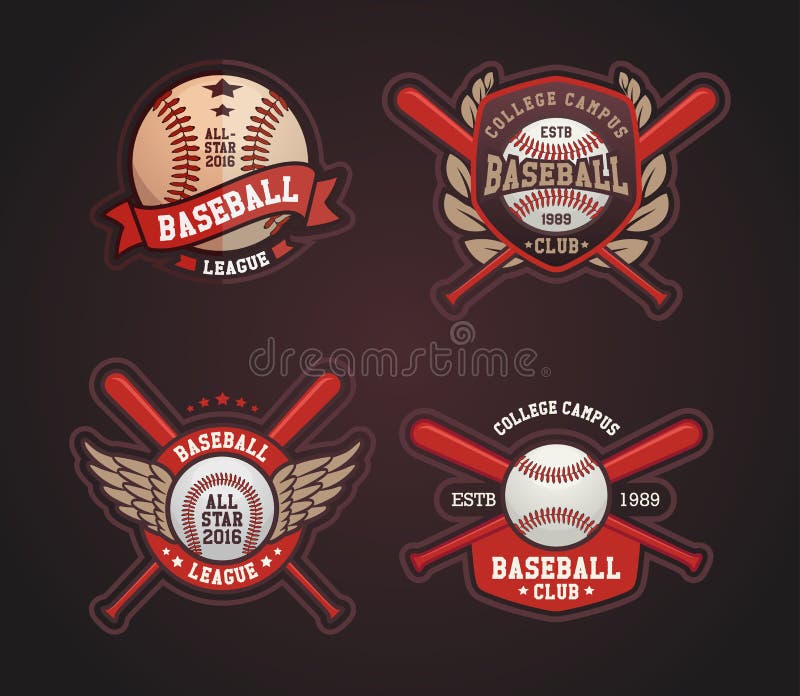 Insignes De Baseball Et Labels, Sport Logo Design Illustration de