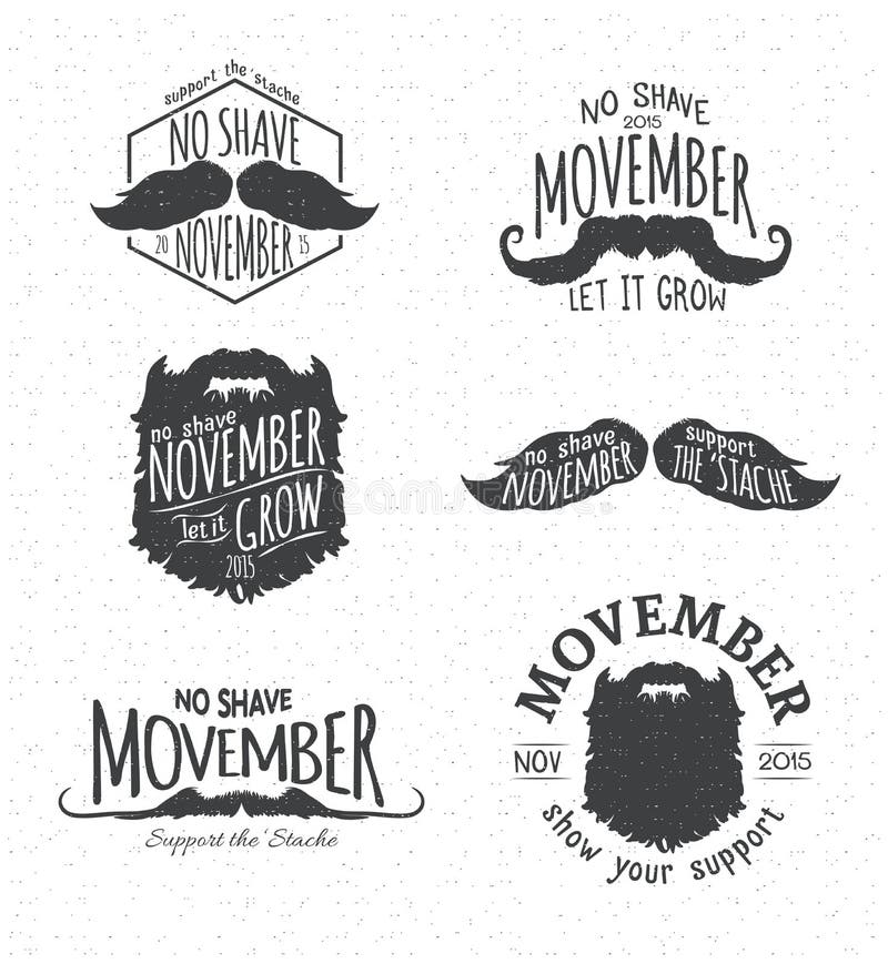 Insignes voor Geen Scheerbeurt November vector illustratie Insignes voor Geen Scheerbeurt November vector illustratie