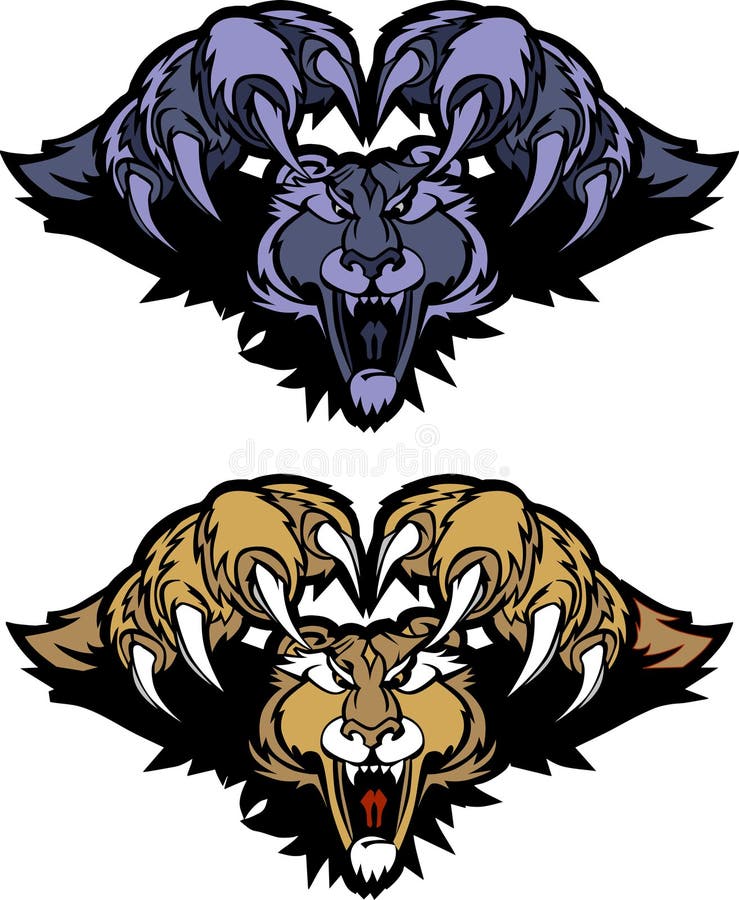 Insignia de ataque repentino del vector de la mascota del puma de la pantera stock de ilustración Insignia de ataque repentino del vector de la mascota del puma de la pantera stock de ilustración