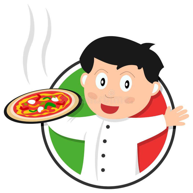 Insignia del cocinero de la pizza ilustración del vector Insignia del cocinero de la pizza ilustración del vector