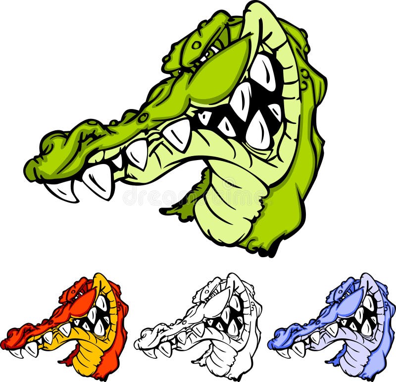 Insignia del cocodrilo/de la mascota de Gator stock de ilustración Insignia del cocodrilo/de la mascota de Gator stock de ilustración