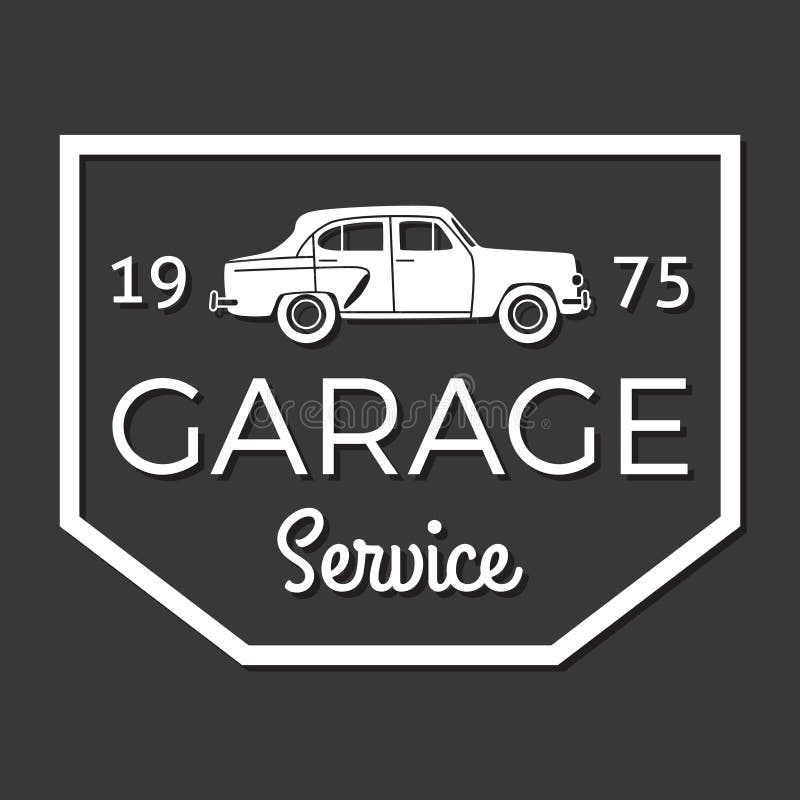 Insignia del garaje Logotipo de la reparación del coche