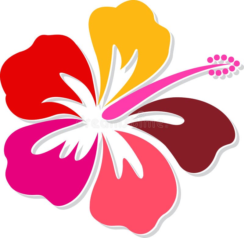 Insignia del hibisco stock de ilustración Insignia del hibisco stock de ilustración