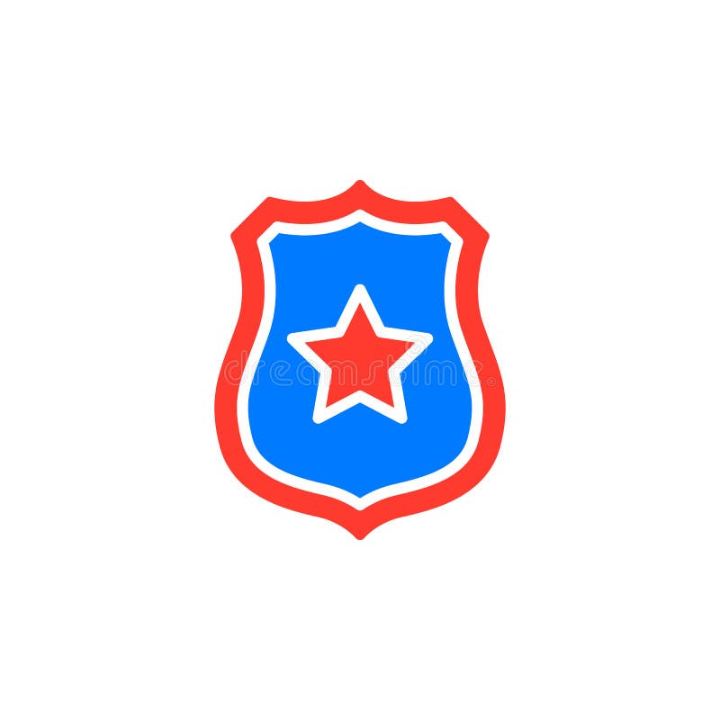Insignia del sheriff con el vector del icono de la estrella, muestra plana llenada, pictograma colorido sólido aislado en blanco libre illustration Insignia del sheriff con el vector del icono de la estrella, muestra plana llenada, pictograma colorido sólido aislado en blanco libre illustration