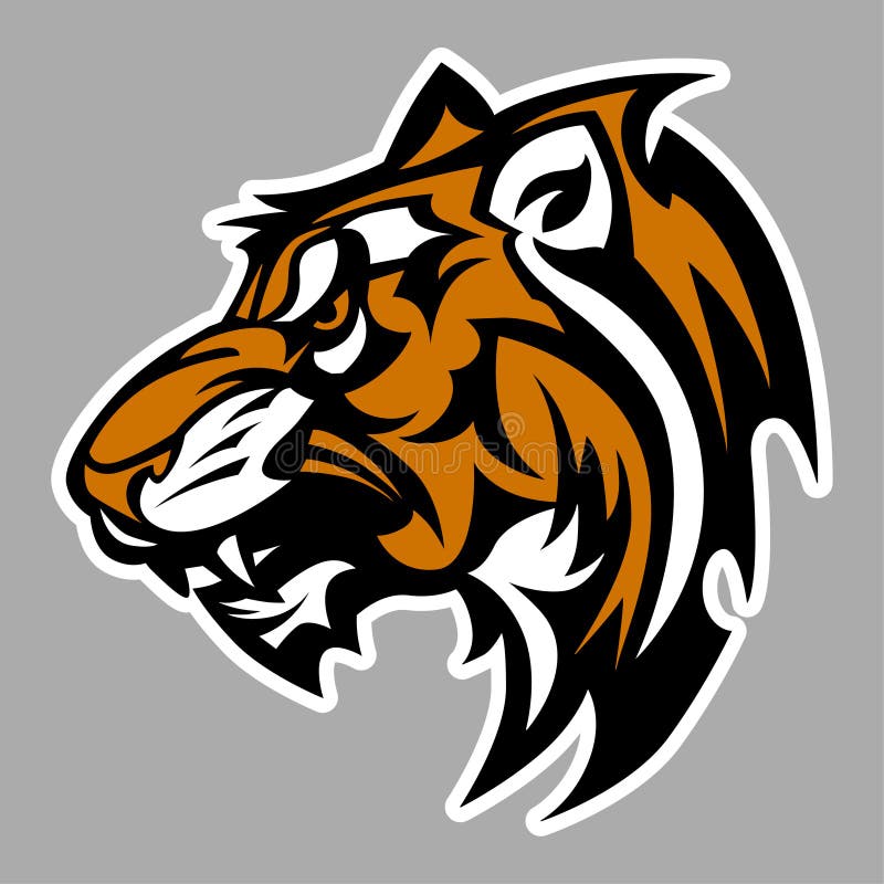 Insignia del vector de la mascota del tigre ilustración del vector Insignia del vector de la mascota del tigre ilustración del vector