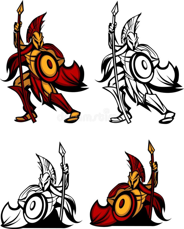 Insignia espartano/Trojan de la mascota libre illustration Insignia espartano/Trojan de la mascota libre illustration