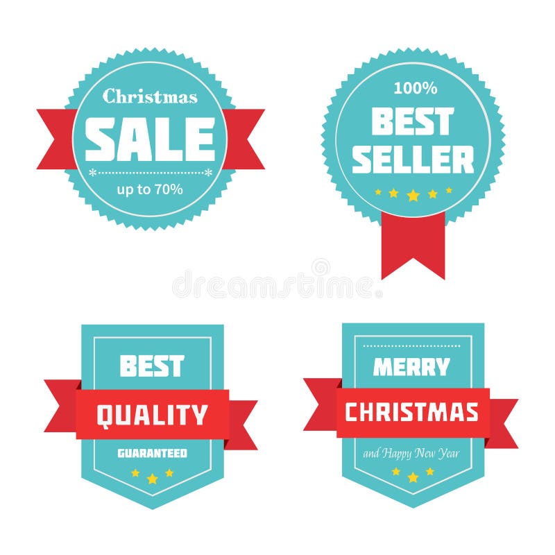 Merry Christmas sale badges. Vector editable illustration. Merry Christmas sale badges. Vector editable illustration.