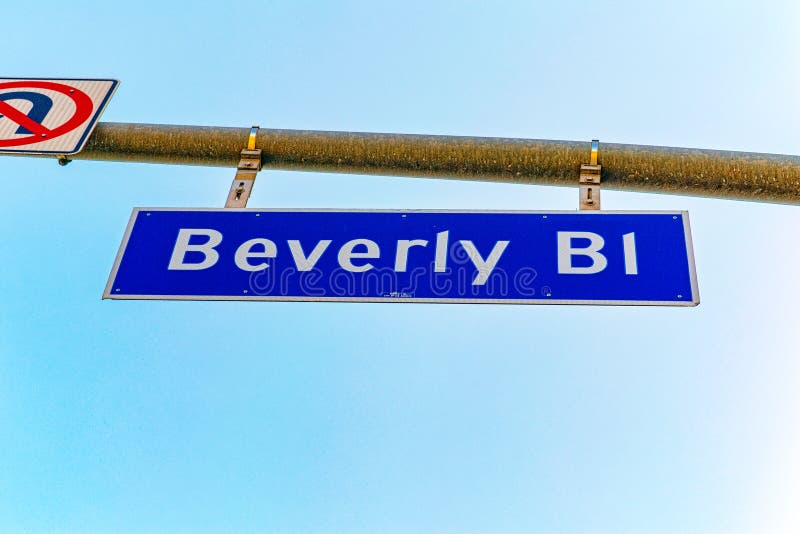 Inskrypcja - Beverly Bl na drogowym znaku california los angeles obrazy stock Inskrypcja - Beverly Bl na drogowym znaku california los angeles obrazy stock