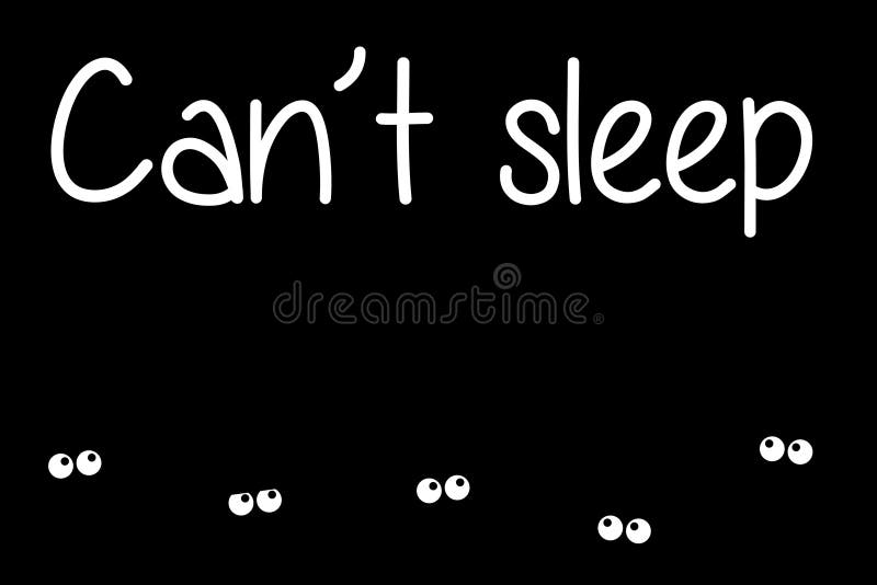Not getting enough sleep at night due to insomnia. Brain sleeping illustrations
