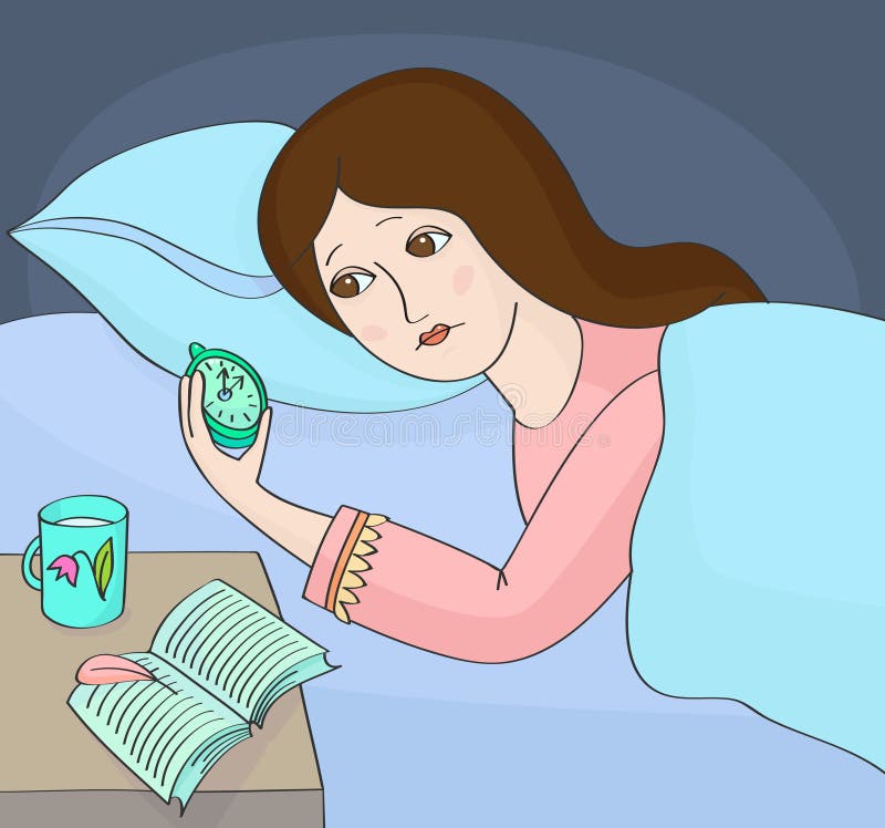 insonnia La donna non può dormire royalty illustrazione gratis insonnia La donna non può dormire royalty illustrazione gratis