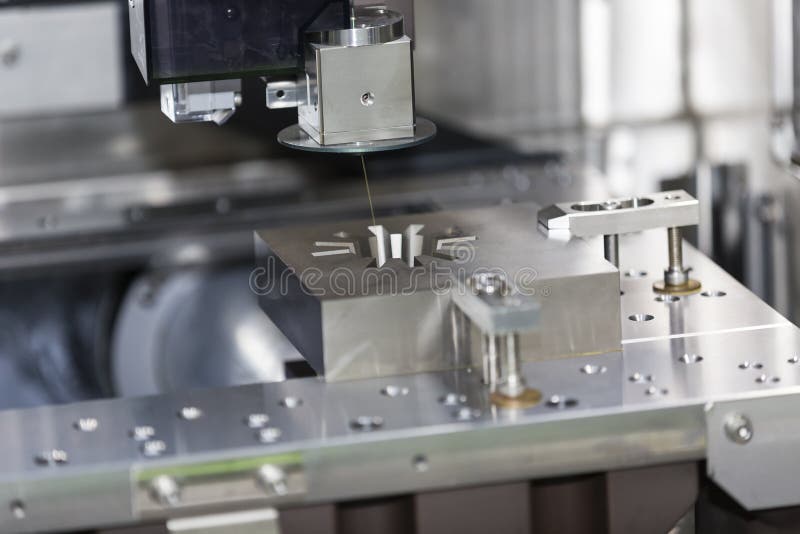 Inspection automotive part by roughness measuring machine royalty free stock photo