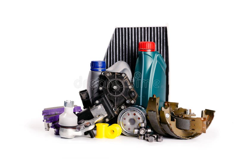 Inspection de voiture, pièces de rechange, accessoires de voiture, filtres à air, disque de frein, photographie stock libre de droits Inspection de voiture, pièces de rechange, accessoires de voiture, filtres à air, disque de frein, photographie stock libre de droits