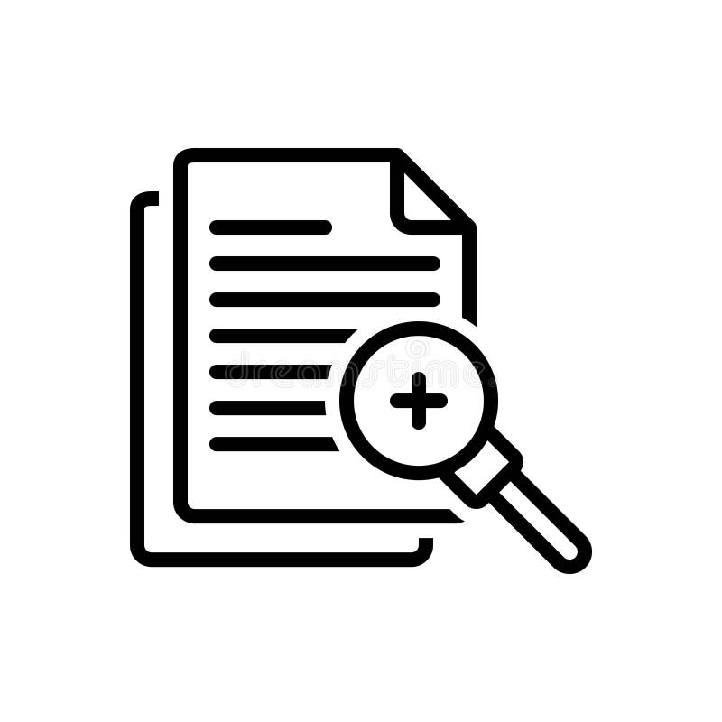 Black Line Icon for Inspection, Oversight and Supervision Stock Vector