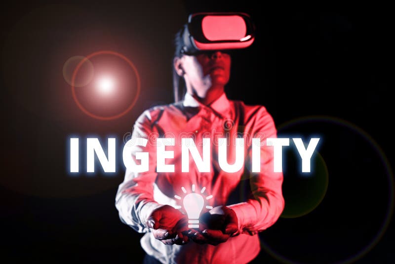 Inspiration, die Zeichen der Einfallsreichtum zeigt. Business zeigt die Qualität des Originals und der Erfindungsgabe lizenzfreie stockfotos