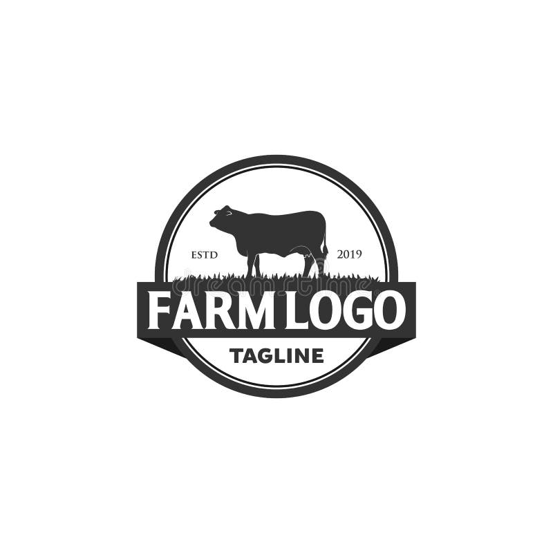 Inspiration för design för tappningAngus Cattle Beef logo royaltyfri illustrationer Inspiration för design för tappningAngus Cattle Beef logo royaltyfri illustrationer