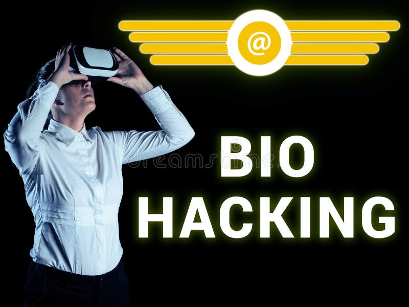 Inspiration für das Bio-Hacken von Zeichen. Wort 'experimentelle Ausbeutung genetischen Materials ohne Rücksicht auf lizenzfreie stockbilder