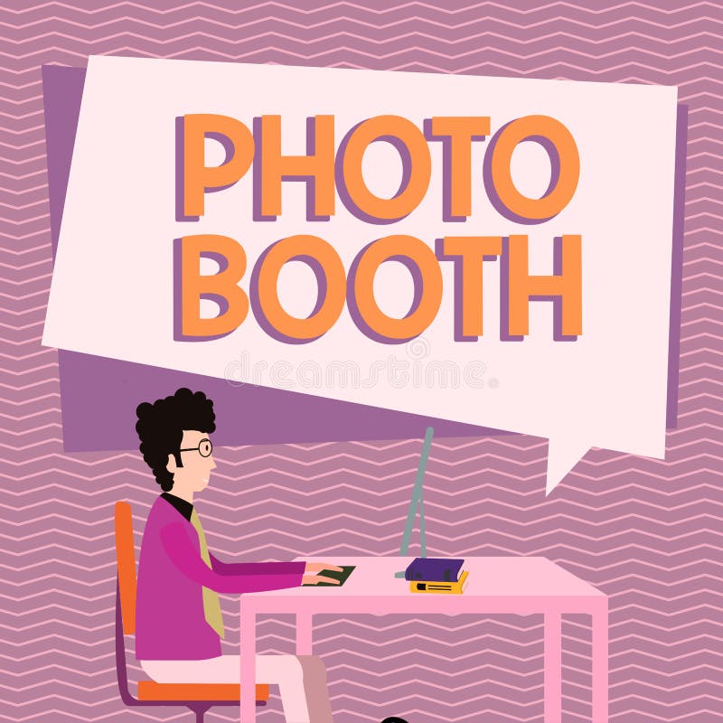 Writing Displaying Text Photo Booth. Concept Meaning Form Of Photo Sharing  And Publishing In The Format Of A Blog Stock Photo, Picture and Royalty  Free Image. Image 198281577.