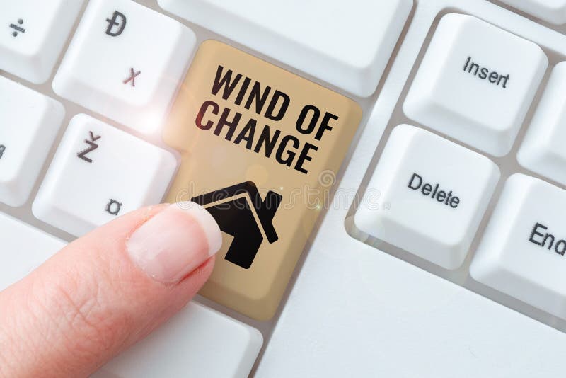 Conceptual display Wind Of Change. Business overview Changing time growing up doing things in a different way. Inspiration showing sign Wind Of Change, Business showcase Changing time growing up doing things in a different way Businessman in suit holding open palm symbolizing successful teamwork.