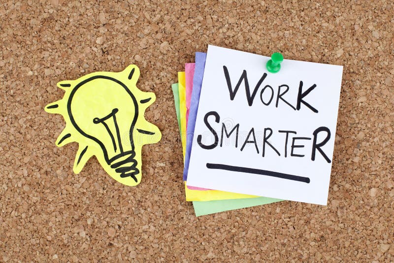 Inspirational Motivational Business Success Phrase Note Work Smarter royalty free stock image