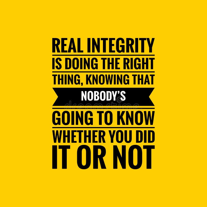 Integrity Quotes on Yellow Background. Inspirational and Motivational