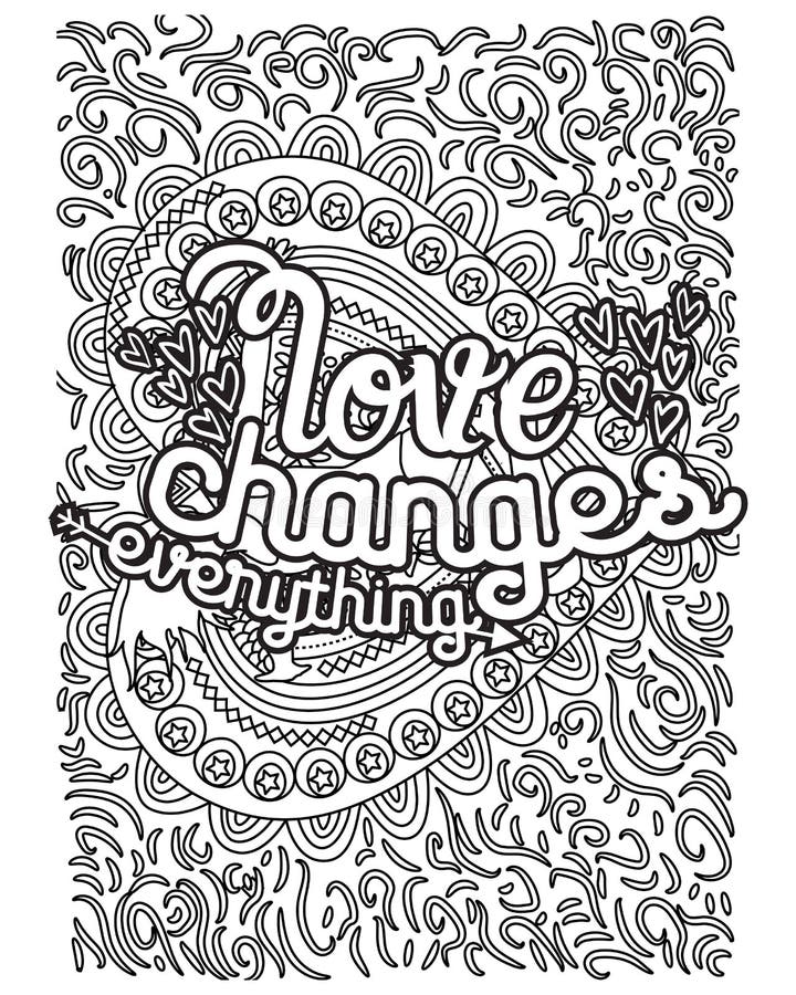 Inspirational Words Coloring Book Pages.motivational Quotes Coloring