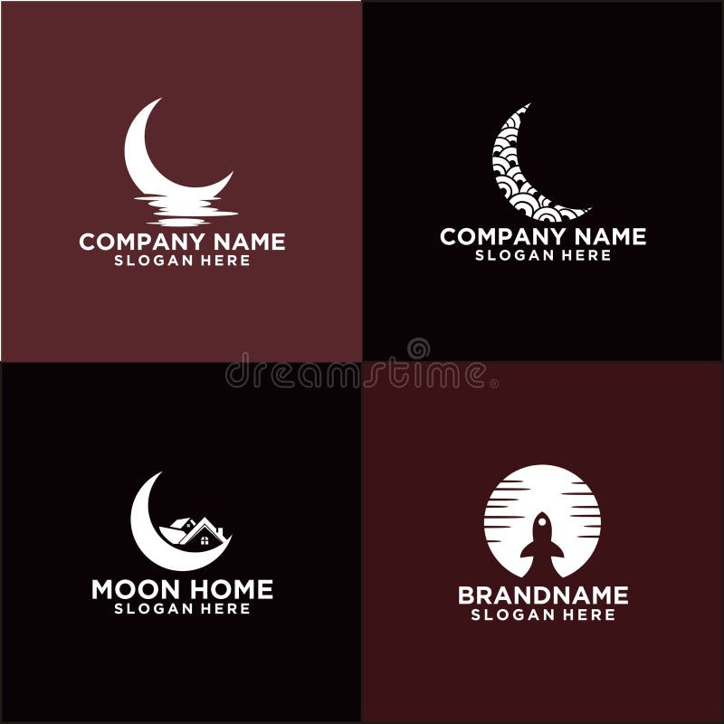 Inspiração para design de logótipo de meia lua com ficheiros eps e jpeg ilustração stock