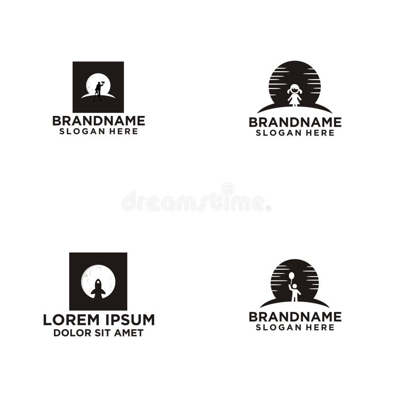 A inspiração do projeto do logotipo da meia lua com eps e o JPEG arquivam ilustração stock