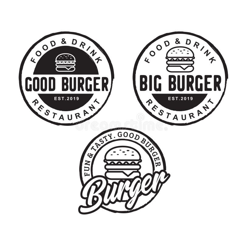 Inspiração do projeto do logotipo do hamburguer com estilo de tiragem do moderno - vetor ilustração do vetor Inspiração do projeto do logotipo do hamburguer com estilo de tiragem do moderno - vetor ilustração do vetor