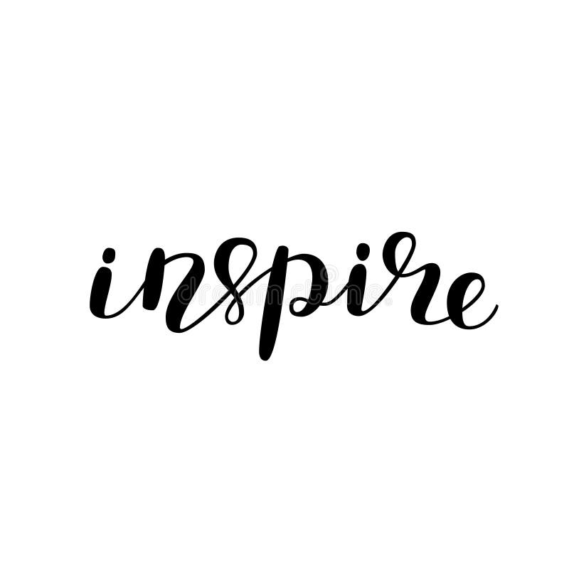 Inspire. Brush lettering. stock illustration. Illustration of script ...