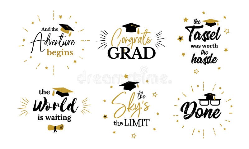 Inspirerande akademikra particitationstecken till congratkandidater royaltyfri illustrationer