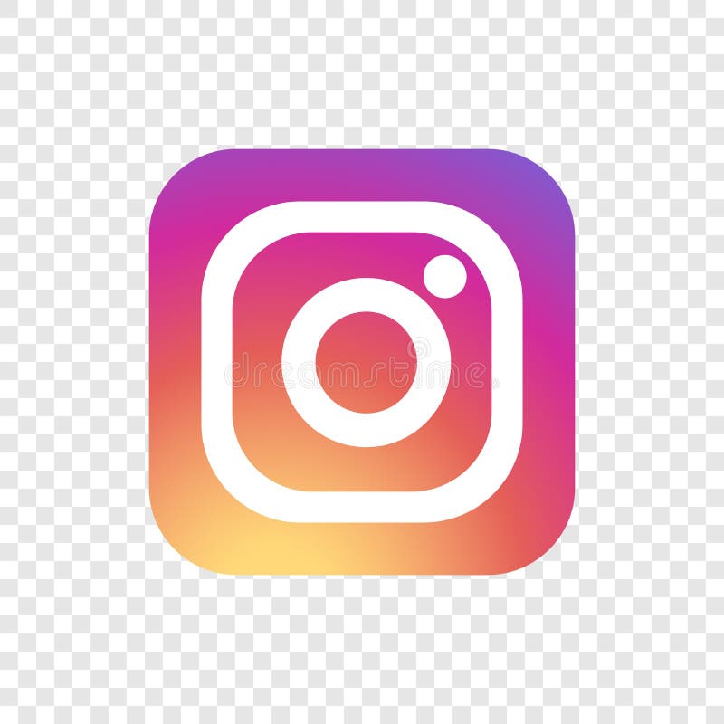 Popular social media Instagram icon on  transparent isolated white background