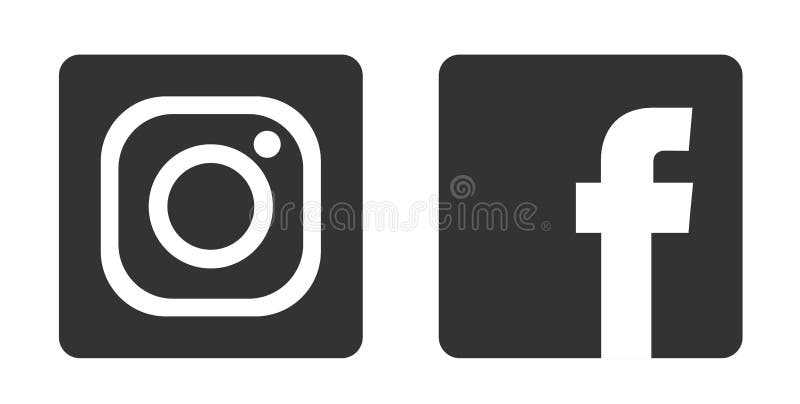 Instagram Facebook Logotyper Ikon Popular Social Media Logos Elementvektor Redaktionell Foto Illustration Av Symboler Samkvam