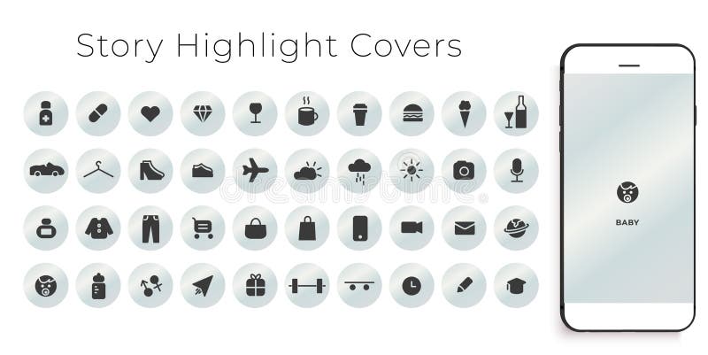 Instagram Highlights Stories Covers Icons. Perfect for Bloggers. Set of 40 Highlights  Covers. Fully Editable Vector File. Stock Vector - Illustration of  feminine, checklist: 201203065