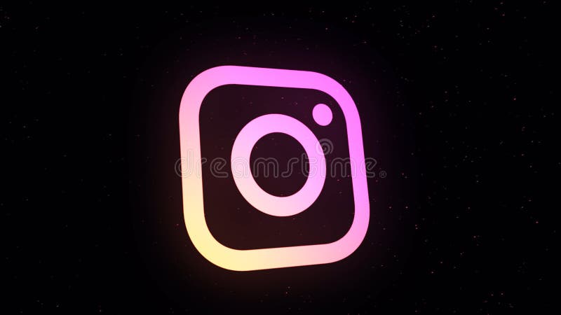 Instagram logo animation sprayed on dots. Animation. A motion graphic video animation illustrating the Instagram social media website logo app icon. Use only editorial.