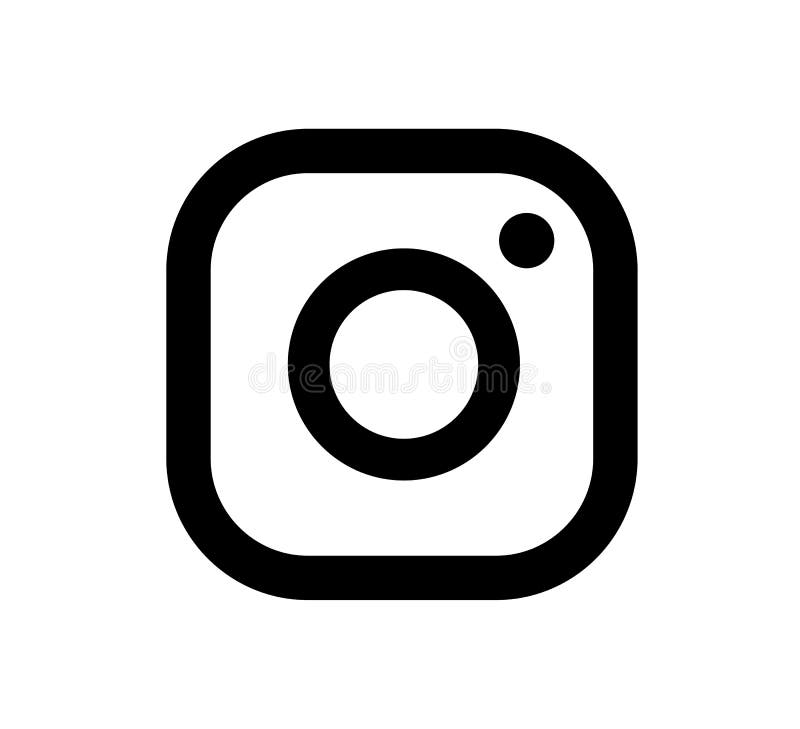 Instagram logo icon vector black design illustration on white background.