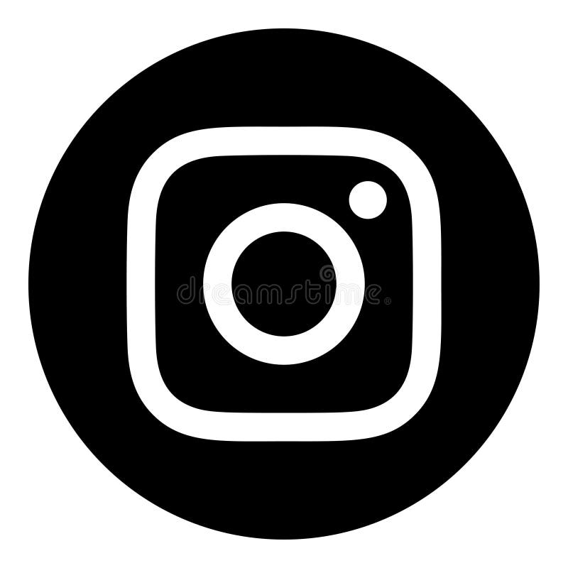 VORONEZH, RUSSIA - NOVEMBER 21, 2019: Instagram logo round icon in black color. VORONEZH, RUSSIA - NOVEMBER 21, 2019: Instagram logo round icon in black color