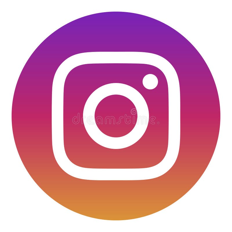 VORONEZH, RUSSIA - NOVEMBER 21, 2019: Instagram logo round icon in purple and yellow color. VORONEZH, RUSSIA - NOVEMBER 21, 2019: Instagram logo round icon in purple and yellow color