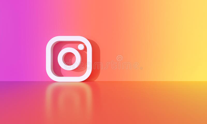 Instagram Logo on the Wall Background with Hard Shadow and Space ...