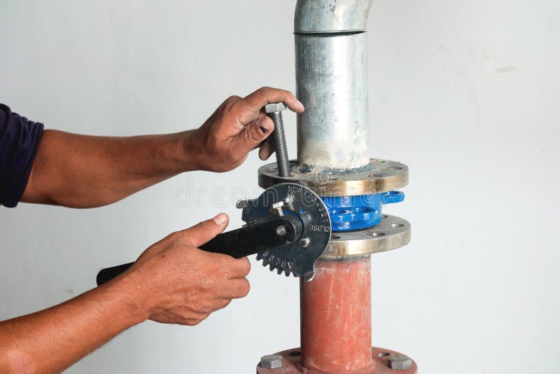 Install High Pressure Water Hose. Stock Image Image of metal