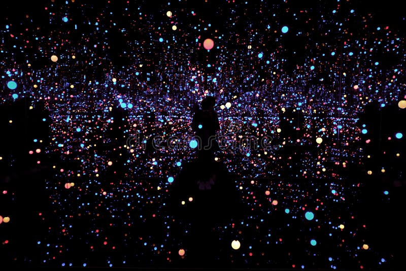 An installation art `Gleaming Lights of the Souls` by Japanese artist, Yayoi Kusama.