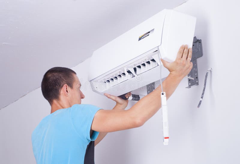 Installation av att betinga för luft arkivfoton Installation av att betinga för luft arkivfoton
