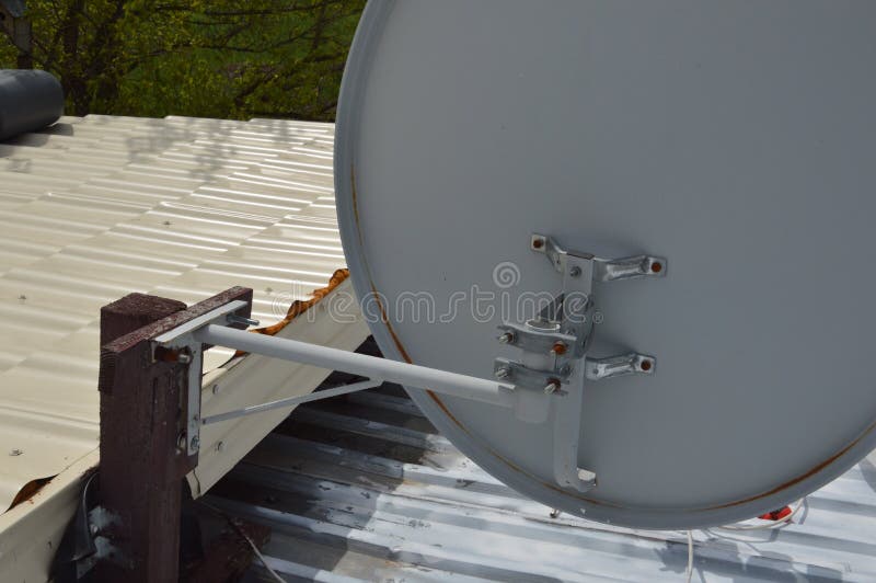 Installation and Configuration of a Satellite Television Dish Stock