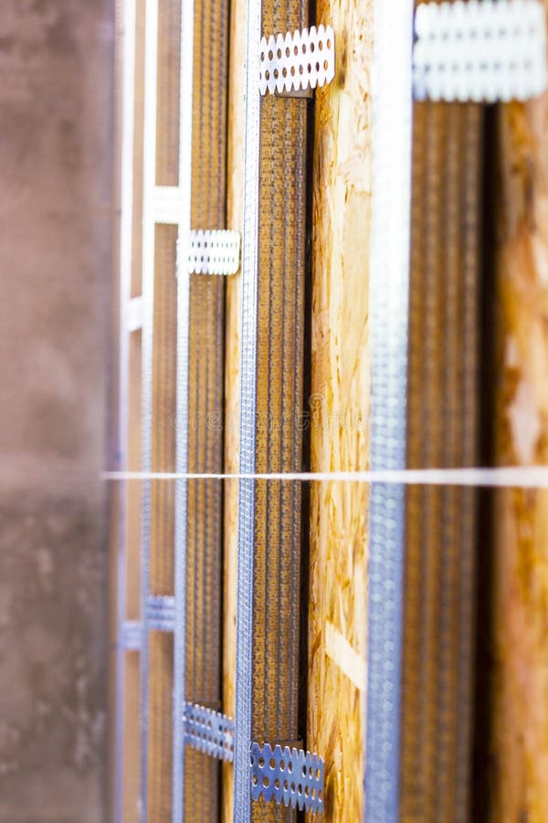 Installation of Drywall Profile on Wall Plate Stock Photo Image of