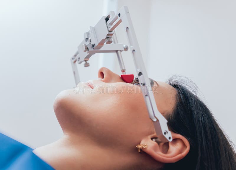 Installation of the Facebow. Functional Diagnostics. Dental Technology