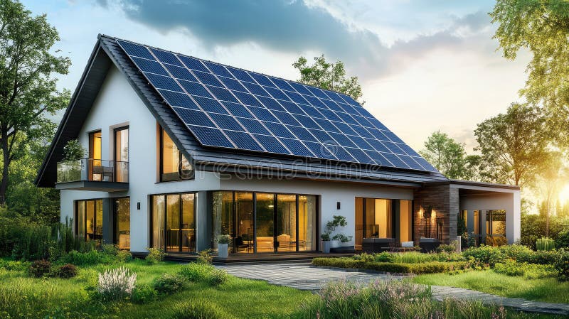 Installation house solar stock image