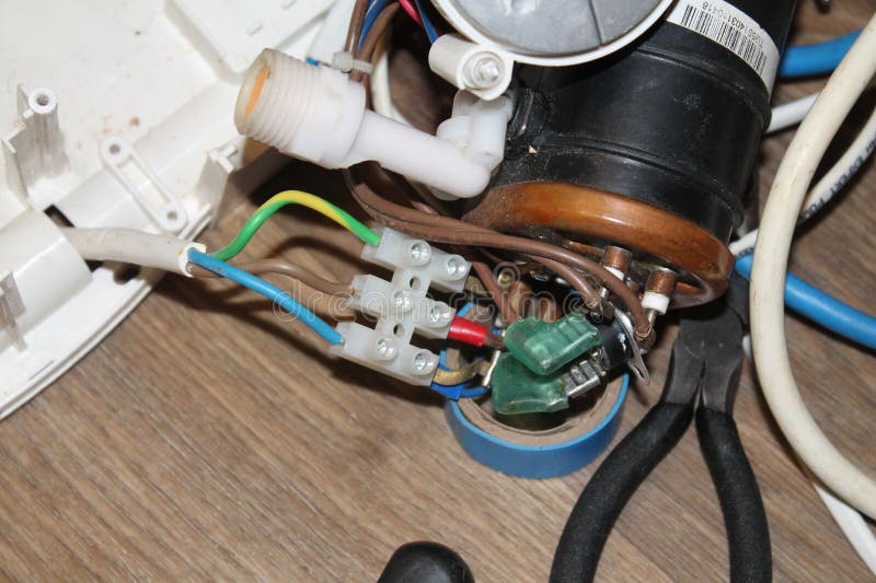 Junction Box with Electrical Wires in the Wall Stock Photo Image of